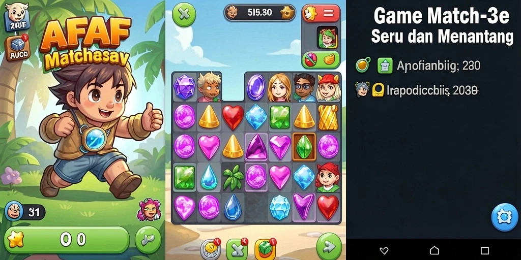 Gameplay menarik AFAF dengan elemen warna-warni yang seru.