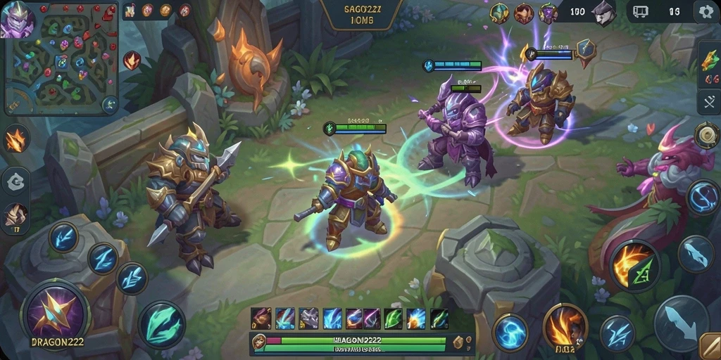 Tampilan seru dari gameplay MOBA DRAGON222 yang menegangkan.