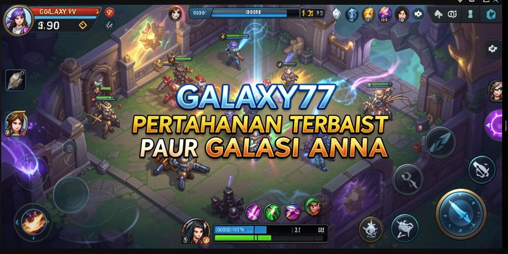 Tampilan gameplay GALAXY77 yang penuh aksi dalam misi pertahanan galaksi.