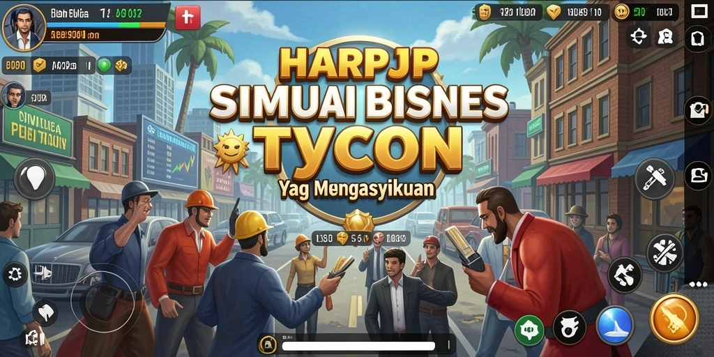 Screenshot gameplay HARAPJP menampilkan manajemen bisnis yang seru.