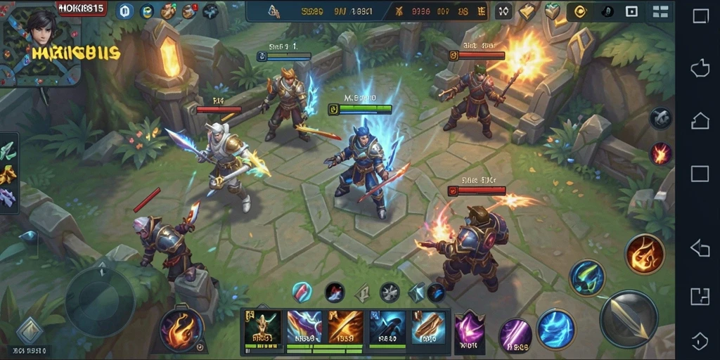 Tampilan aksi seru dalam HOKI8815, game MOBA yang menantang.