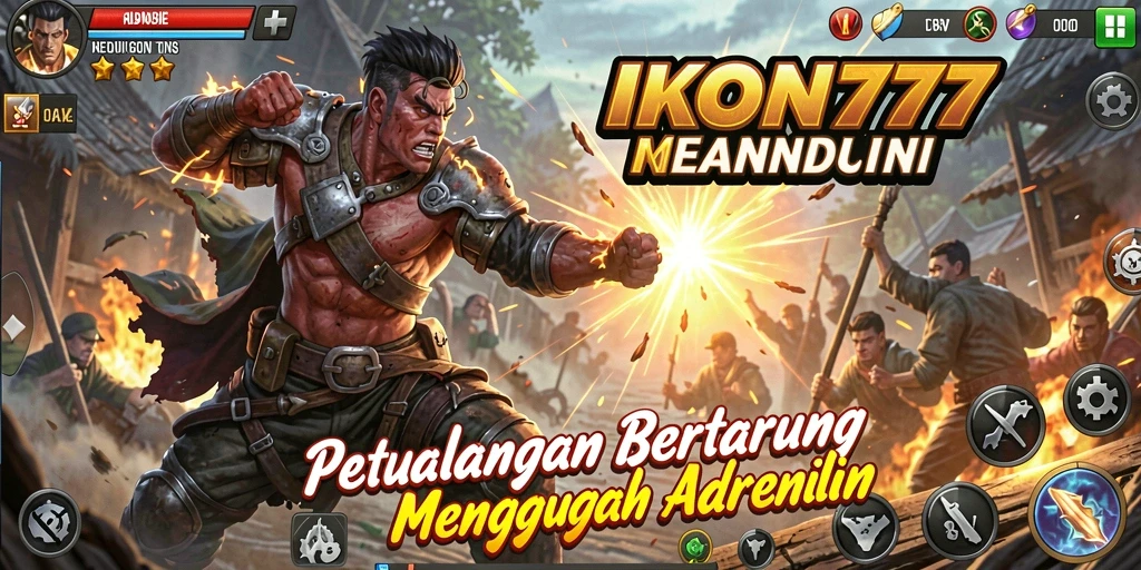 Tampilan pertarungan epik dengan karakter unik di IKON777.