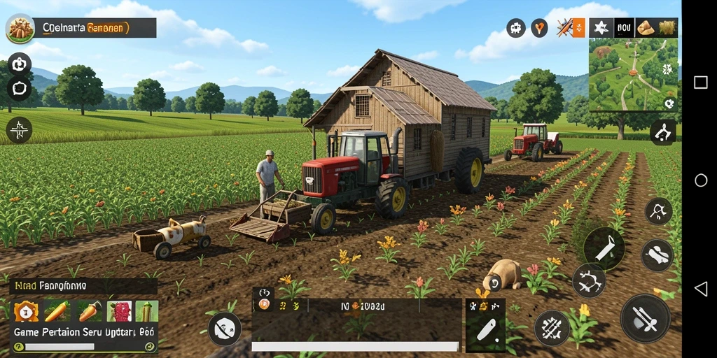 Gameplay IN22 menunjukkan aktivitas bertani yang menyenangkan.