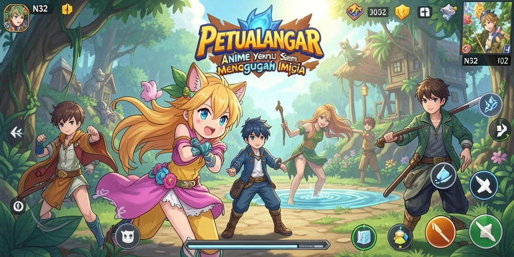 Tampilan gameplay yang memukau dalam dunia Anime.
