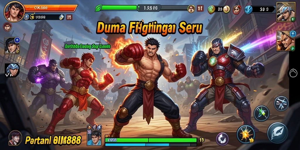 Tampilan gameplay seru dari OLX888 saat pertarungan berlangsung.