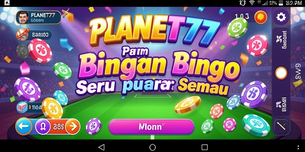 Tampilan gameplay seru di PLANET77 menunjukkan keseruan Bingo.