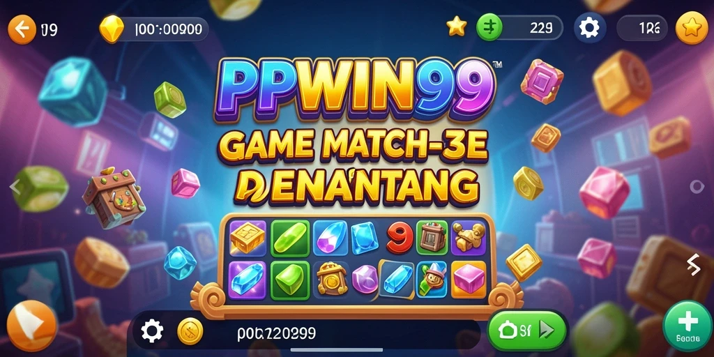 Tampilan seru gameplay Match-3 di PPWIN99 dengan buah berwarna-warni.