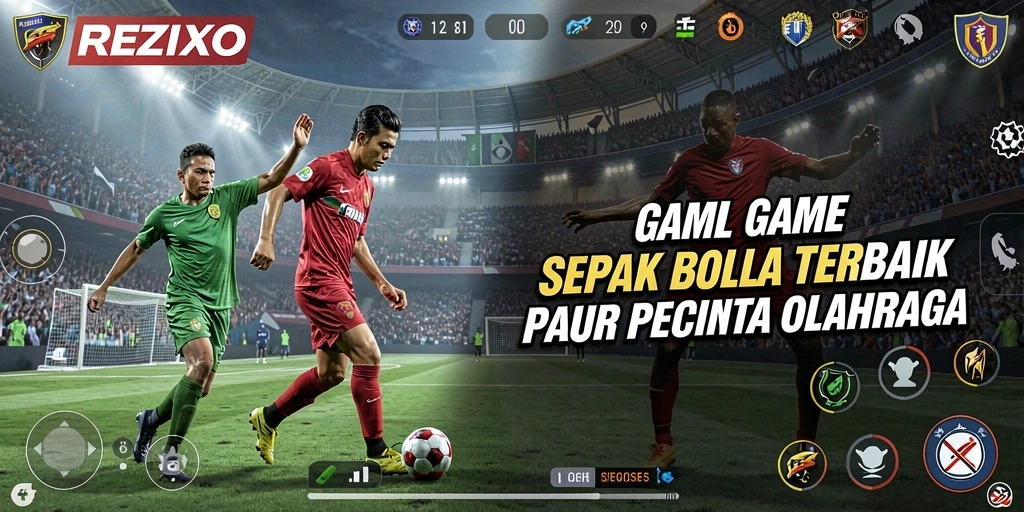 Tampilan gameplay menarik dari REZIXO saat pertandingan sepak bola.