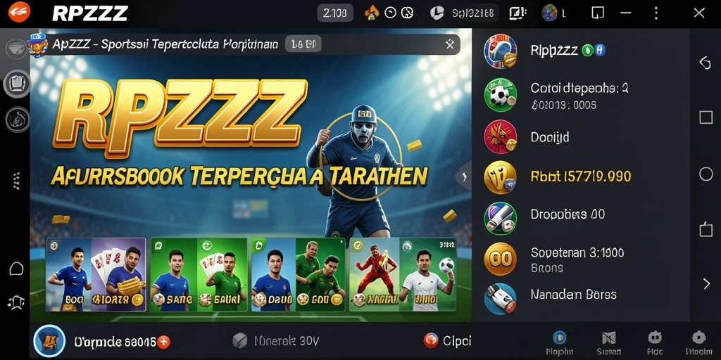 Screenshot utama RPZZZ menampilkan antarmuka taruhan yang menarik.