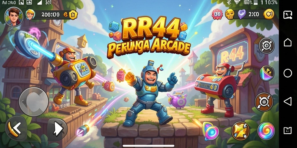 Screenshot utama RR44 menampilkan gameplay seru dengan tantangan arcade.