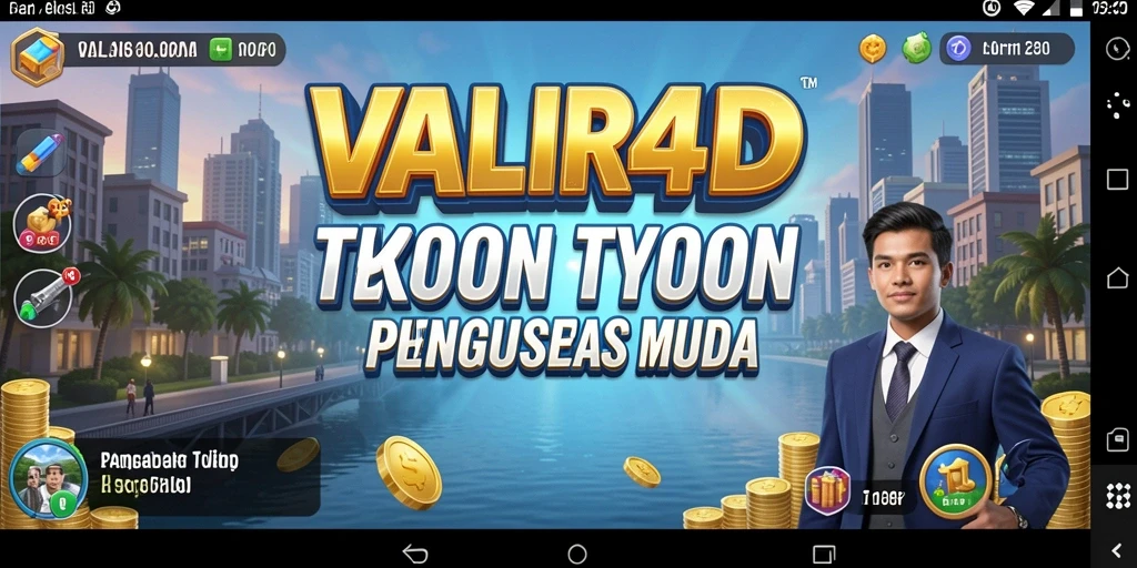 Screenshot utama menunjukkan gameplay seru VALIR4D dalam membangun bisnis.