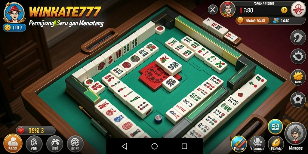 Screenshot dari gameplay WINRATE777 yang menunjukkan aksi Mahjong yang seru.