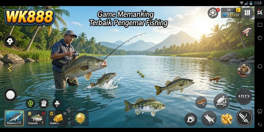 Tampilan menarik gameplay memancing di WK888.